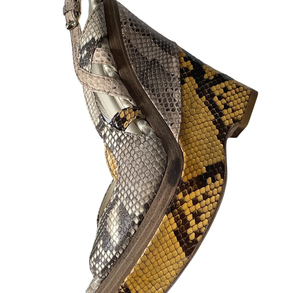 Gucci Python Kotao Wedge Sandals - image 4